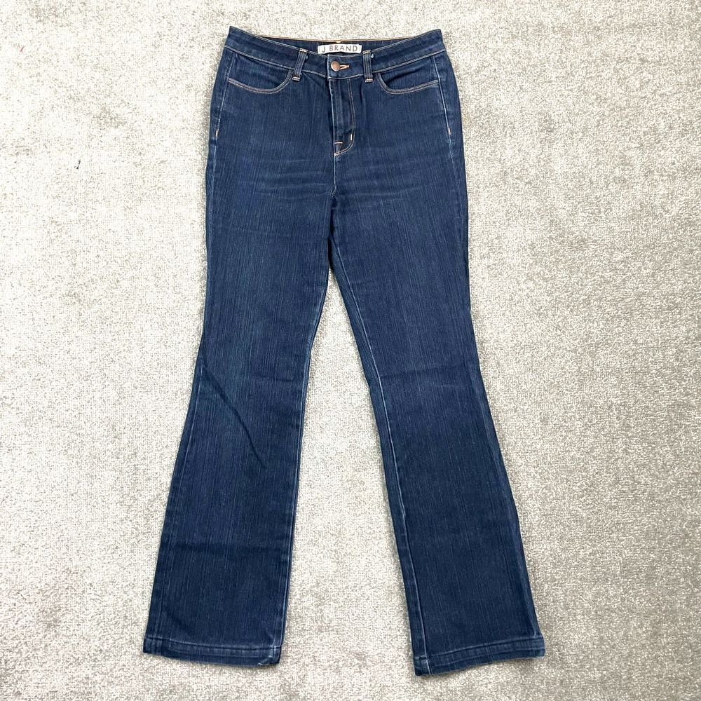 J Brand Mary Richards Four Way Stretch Dark Wash High Rise Flare Bootcut Blue 29